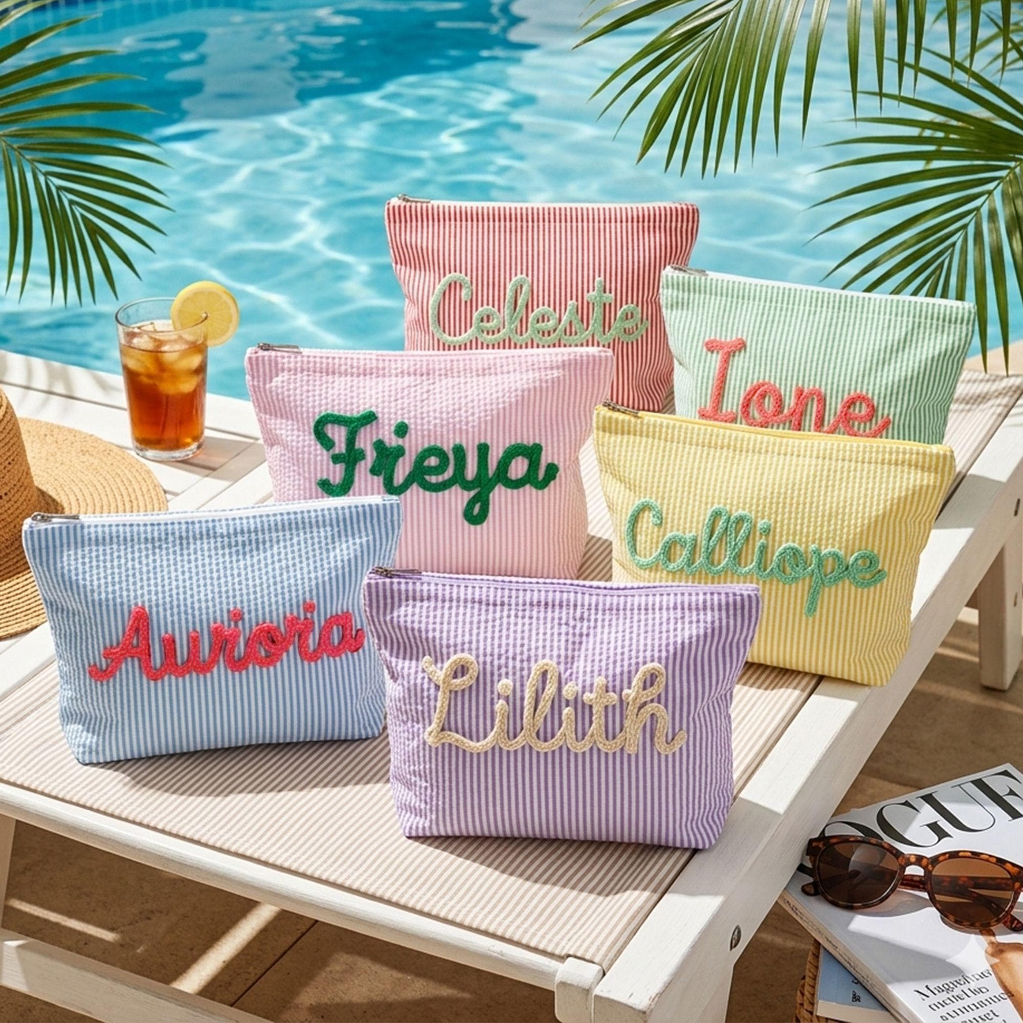 Women Bags Name - Bolsa de Maquiagem Personalizada em Tecido