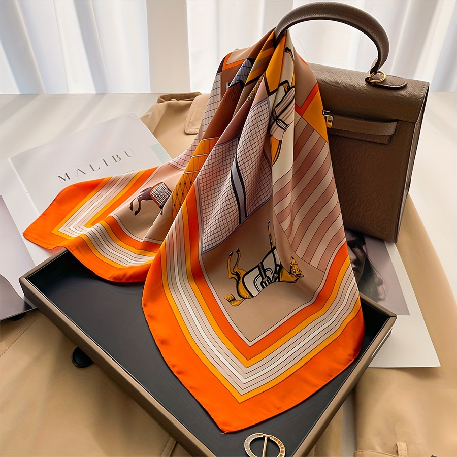 Lenço de seda quadrado padrão  - Women Bags Office avaliação e preço