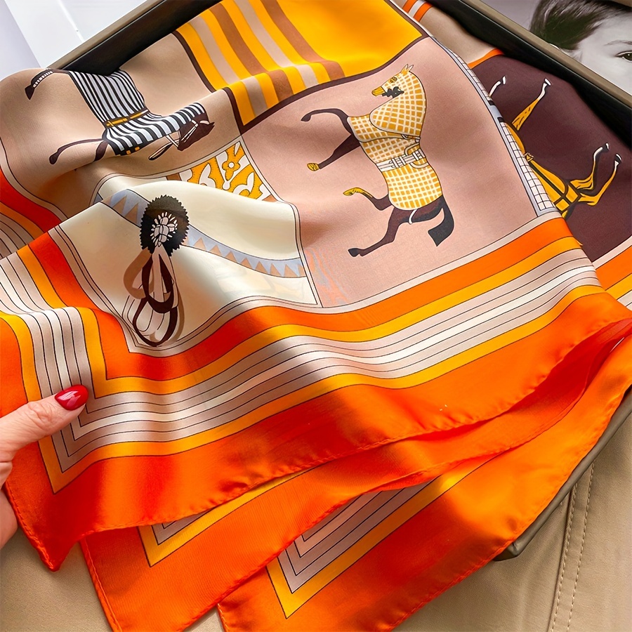 Lenço de seda quadrado padrão  - Women Bags Office avaliação e preço