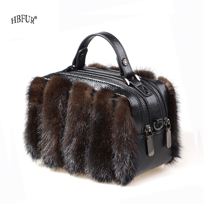 Bolsa de Pele de Mink Natural  - Women Bags Pk avaliação e preço