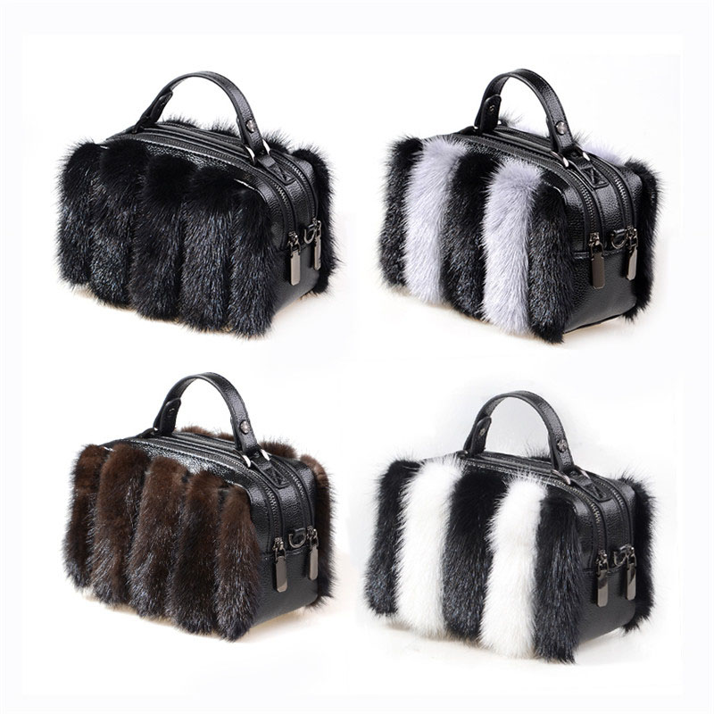 Bolsa de Pele de Mink Natural  - Women Bags Pk avaliação e preço