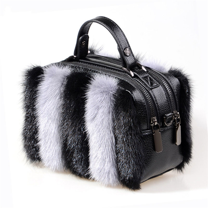 Bolsa de Pele de Mink Natural  - Women Bags Pk avaliação e preço