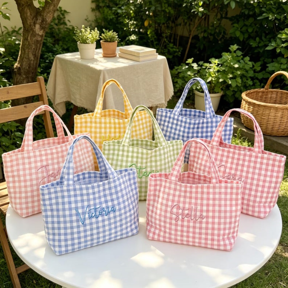 1 unidade de bolsa tote xadrez - Women Bags Name avaliação e preço