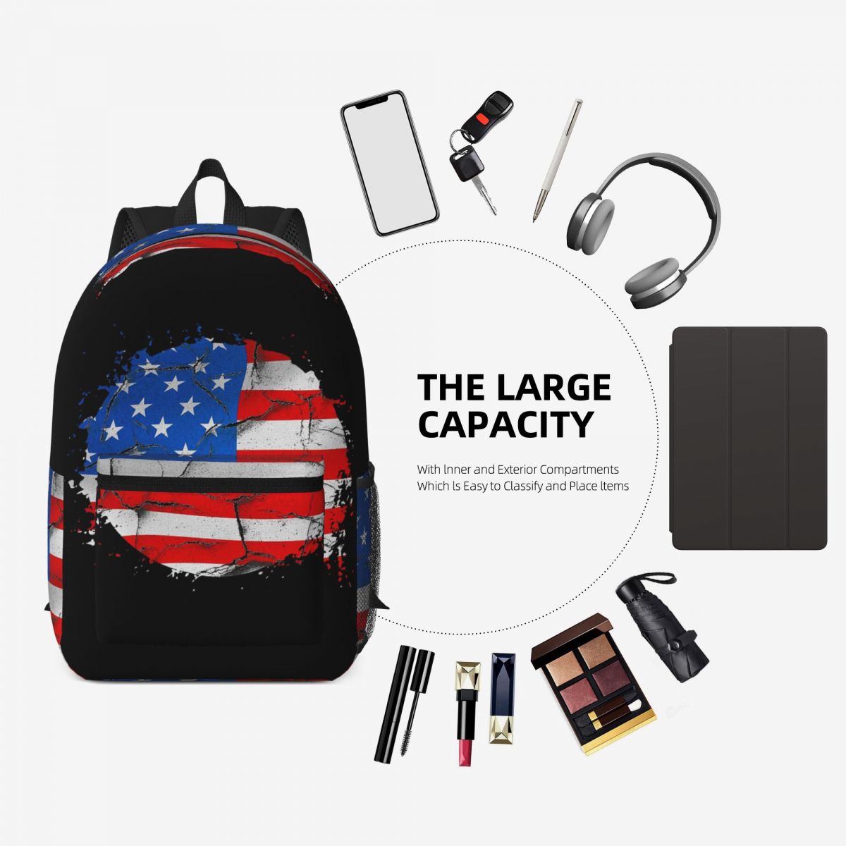 Mochila com bandeira americana - Women Bags Usa avaliação e preço