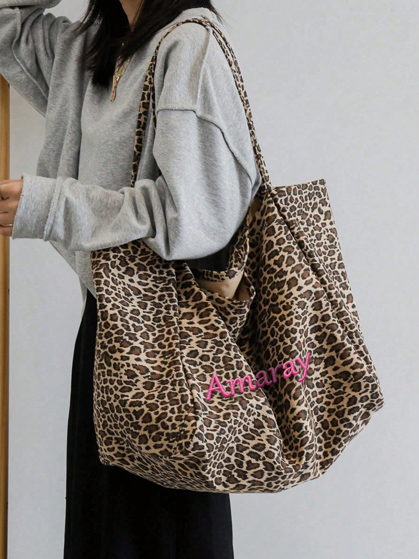 Bolsa tote com estampa de leop - Women Bags Name avaliação e preço